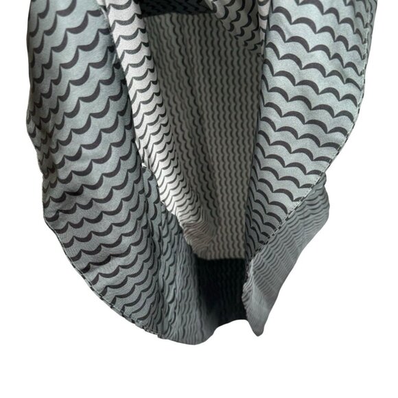 ASCENO 100% Silk Button Up Long Shirt Dress Long Sleeve Sz XS Agave Wave Printed - Picture 6 of 12